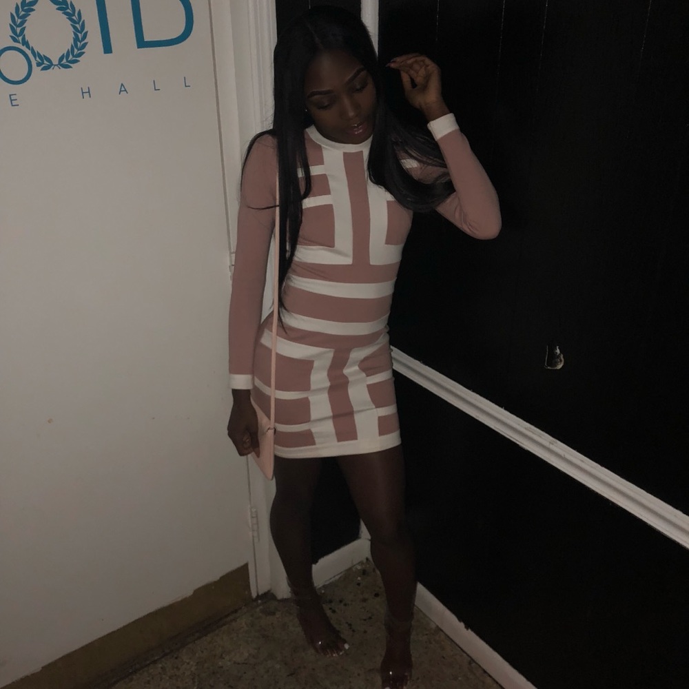 Pink & white dress